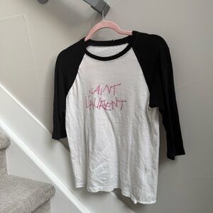 Saint Laurent Pink Logo Tee